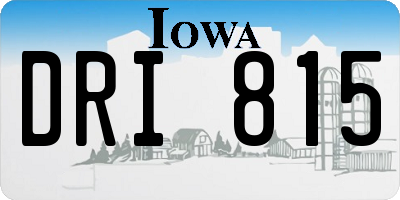 IA license plate DRI815