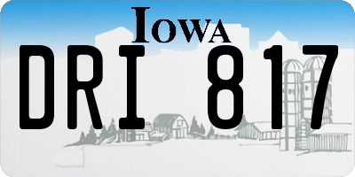 IA license plate DRI817