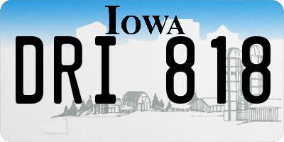 IA license plate DRI818