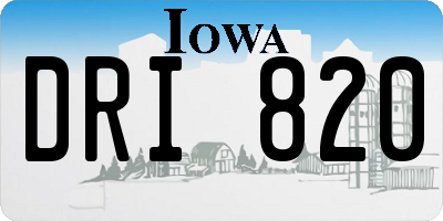 IA license plate DRI820