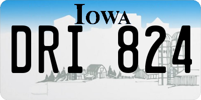 IA license plate DRI824