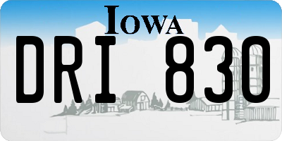 IA license plate DRI830