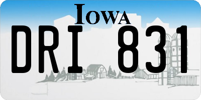 IA license plate DRI831