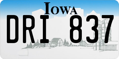 IA license plate DRI837