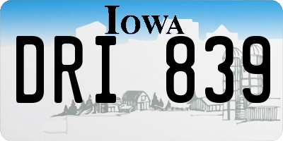 IA license plate DRI839
