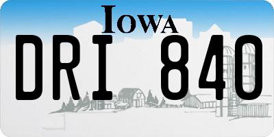 IA license plate DRI840