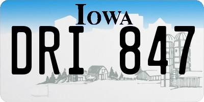 IA license plate DRI847
