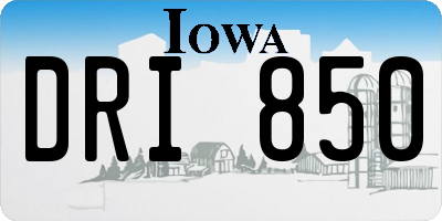 IA license plate DRI850