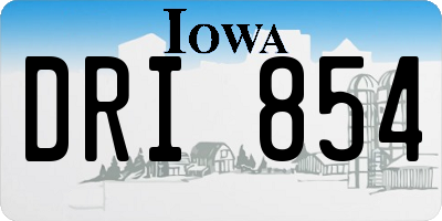 IA license plate DRI854