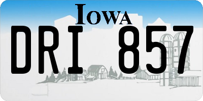IA license plate DRI857