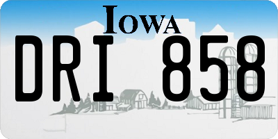 IA license plate DRI858
