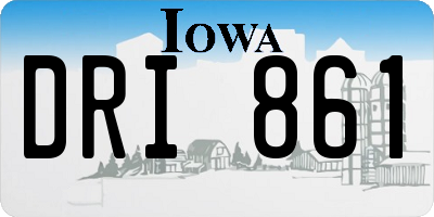 IA license plate DRI861