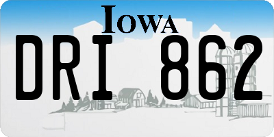 IA license plate DRI862