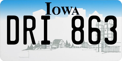 IA license plate DRI863
