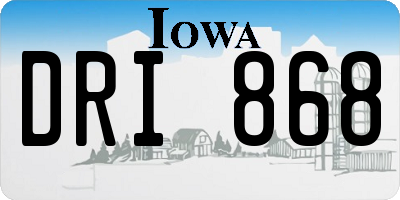 IA license plate DRI868
