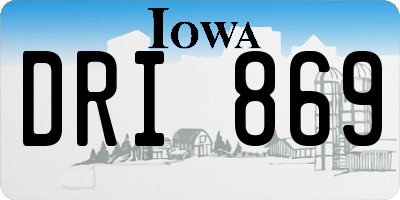 IA license plate DRI869