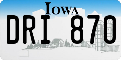 IA license plate DRI870