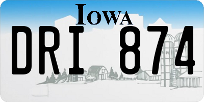 IA license plate DRI874