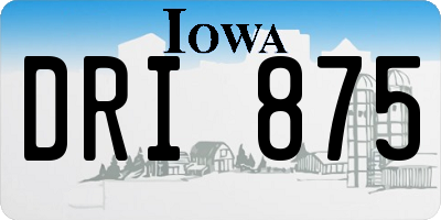 IA license plate DRI875
