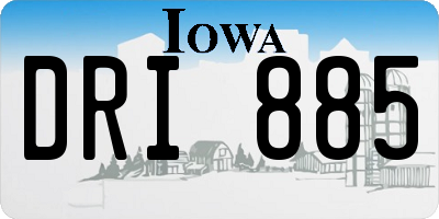 IA license plate DRI885