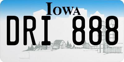 IA license plate DRI888