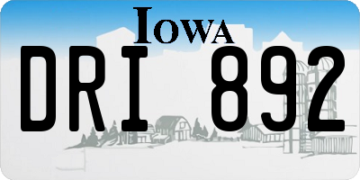 IA license plate DRI892