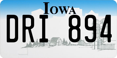 IA license plate DRI894
