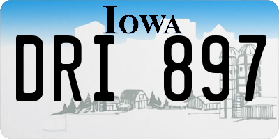 IA license plate DRI897
