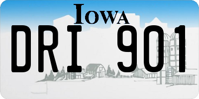 IA license plate DRI901