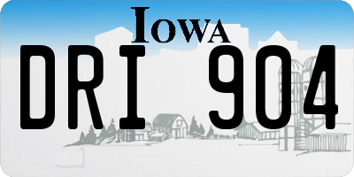 IA license plate DRI904