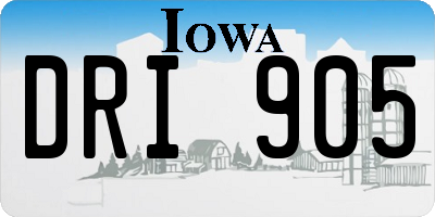 IA license plate DRI905