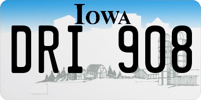 IA license plate DRI908