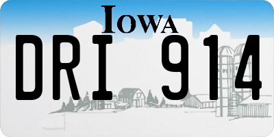 IA license plate DRI914