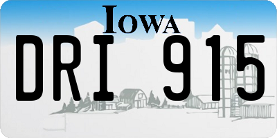 IA license plate DRI915