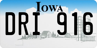IA license plate DRI916