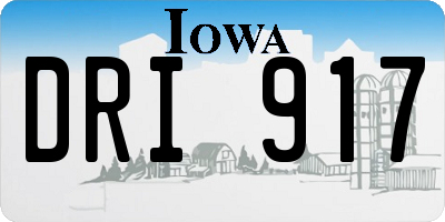 IA license plate DRI917