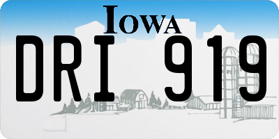 IA license plate DRI919