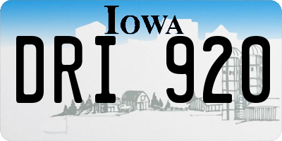 IA license plate DRI920