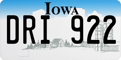 IA license plate DRI922