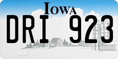 IA license plate DRI923