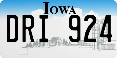IA license plate DRI924