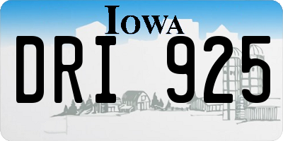 IA license plate DRI925