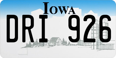 IA license plate DRI926