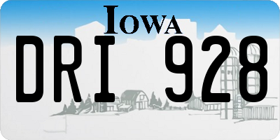 IA license plate DRI928