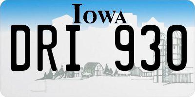 IA license plate DRI930