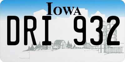 IA license plate DRI932