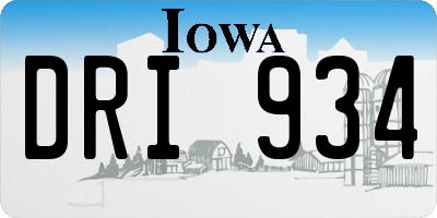 IA license plate DRI934