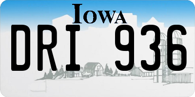 IA license plate DRI936