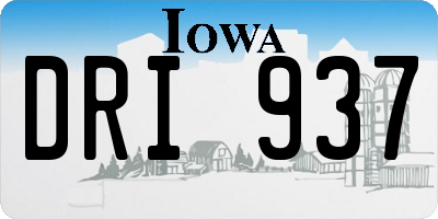 IA license plate DRI937