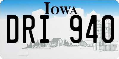 IA license plate DRI940
